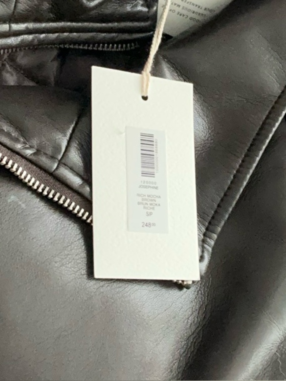 Aritzia Josephine Brown Faux Leather Zip Jacket - Picture 2 of 3